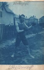 Boxer in Boxing Gloves Marked as Abby Brown 1915 Vandergrift Vintage Postcard picture