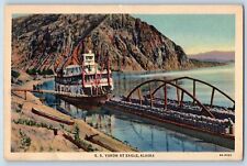 Eagle Alaska AK Postcard Steamship Yukon Dock Scenic View c1940's Vintage Boats picture