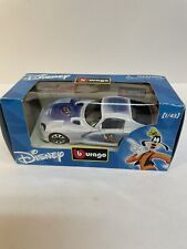 Disney Goofy Dodge Viper Burago 1/43 White Die-Cast Metal Toy Car B13 picture