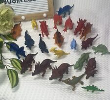 Dinosaur Figure Lot Of 23 Plastic Triceratops & Various Prehistoric Collectible picture