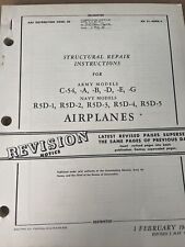 Technical Orders Structural Repair Instructions For Army Models C-54 Airplanes picture