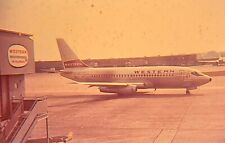1970s Western Airlines Boeing 737 LOT of 5 Slides Photos  60s 70s N515W? Vtg picture