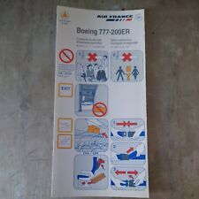 Air France Boeing 777-200ER 01/2008 Safety Card picture