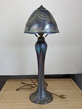 Rare & Beautiful Vintage 1977 JOSEPH CLEARMAN Multi Color Art Glass Table Lamp picture