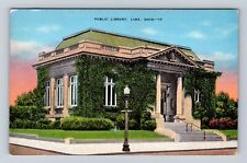 Lima OH-Ohio, Public Library, Antique Vintage Souvenir Postcard picture