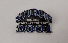 VTG Sturgis 2001 61st Annual Worlds Largest Biker Party Vest Pin NOS *Blue* picture
