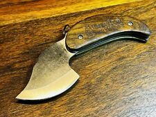 Alaska The Last Frontier Wood Handle ULU Folding Pocket Knife picture