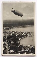 RPPC Postcard Friedrichshafen Germany Graf Zeppelin LZ127 aerial view city picture