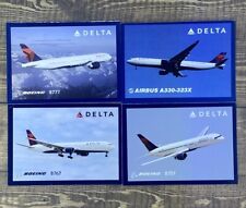 Set Of 4 2010 Delta Trading Cards. A330 #25, B777 #24, B757 #23, B767 #22 picture