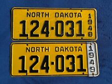 1948 1949 North Dakota License Plate Pair # 124 031 picture