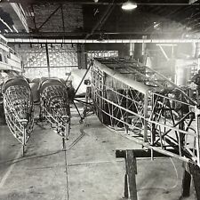 Antique 1930s Cessna Airplane Factory Wichita Kansas Stereoview Photo Card V2824 picture