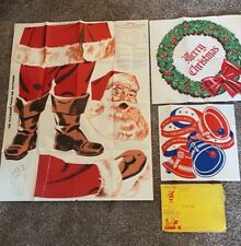 Incomplete Vintage Douglas Fir Plywood Santa Claus Christmas CutOut Pattern 1956 picture