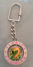 Vintage Florida State Spinning Enameled Metal Keychain Ring Key Chain Souvenir  picture