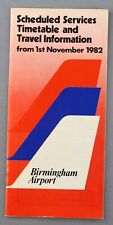 BIRMINGHAM AIRPORT TIMETABLE NOVEMBER 1982 AIRLINE picture