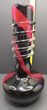 VTG Red and Black spiral Heavy Thick Blown Glass 8