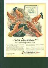 1945 Vintage WW2 Western  Electric  Color Magazine Print Ad Army War patriotic picture