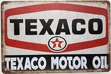 TEXACO TIN SIGN MOTOR OIL THE TEXAS COMPANY THE FILLING STATION PORT ARTHUR  picture