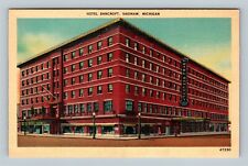 Saginaw MI, Historic 1916 Hotel Bancroft, Antique, Michigan Vintage Postcard picture