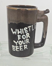 Vintage 1970's Novelty Beer Stein~Real Whistle~Artmark~Pottery Mug~Barware~5