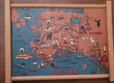 Vintage 1930s Wooden Alaska Map picture
