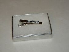 UNITED AIRLINES TIE BAR CLIP SILVER TONE TIE CLASP CONTINENTAL PILOT GIFT NEW picture