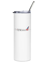 American Airlines 737 MAX Stainless Steel Water Tumbler with straw - 20oz. picture