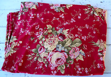 Waverly Home Ballad Bouquet Tablecloth~Roses/Red Background~100% Cotton~66 X 84 picture
