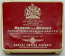 Vintage Benson and Hedges Cigarette Tin Qantas Empire Airways Empty picture