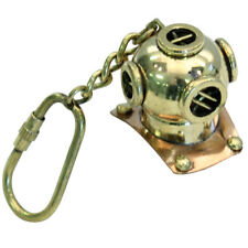 Naval Mark V Deep Sea Diving Bell Helmet Brass Keychain - Nautical Collectible picture