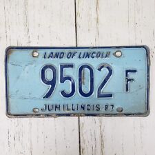 Illinois Expired 1987 Light Blue Land of Lincoln License Plate #9502 F picture
