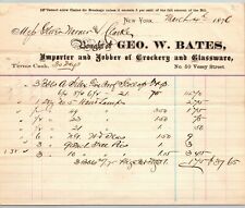 Geo. W. Bates NY, NY to Glover, Warner & Clarke Sandy Hook Letterhead 1876 picture
