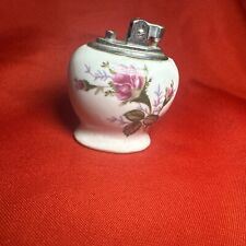 Vintage Porcelain Lighter w/Pink Roses Flowers Made In Japan Untested picture