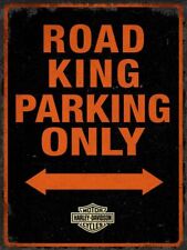 HARLEY DAVIDSON ROAD KING PARKING HEAVY DUTY USA MADE METAL ADVERTISING SIGN picture