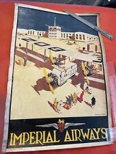 1929 Imperial Airways original litho poster A.W.Argosy McCready Croydon tower picture