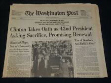 1993 JANUARY 21 WASHINGTON POST NEWSPAPER - CLINTON TAKES OATH - NP 4918 picture