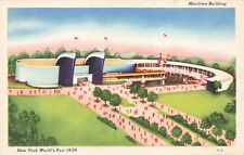 Postcard 1939 New York World's Fair Maritime Building Ships Ephemera picture