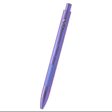 Titanium Alloy Ballpoint Pen Purple Silver Push Button Signing Pen With Clip picture