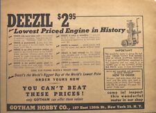 Vintage Print Ad 1949 Deezil Model Airplane Engine Gotham Hobby Co. New York picture