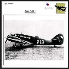 Czechoslovakia Aero A.304 Light Bomber Warplane Card - I Combine S/H picture