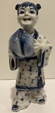 Vtg. 1980's Andrea By Sadek Girl with Peach Porcelain Japan Rare 71/2 inch tall picture