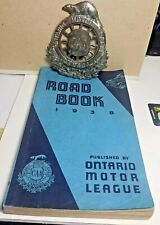 VINTAGE 1938 COLLECTIBLE ONTARIO MOTOR LEAGUE OF CANADA BADGE AND ROAD BOOK SET picture