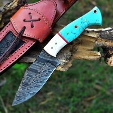 AA Knives 8.75 Inches Damascus Hunting Knife With Buffalo Horn & Resin Handle picture