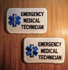 GEMSCO NOS Patch EMS - 1 PAIR TABS - EMERGENCY MED TECH - EMT ORIGINAL 1995 picture