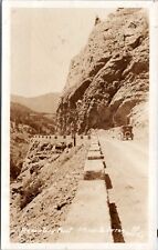 RPPC Promontory Point, Ouray Colorado Toll Road- c1920s Photo Postcard - Old Car picture