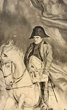 1900s Authentic Antique Picture Napoleon on horseback B&W Antique Postcard picture