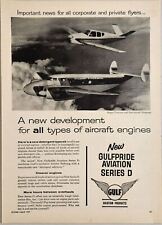 1957 Print Ad Gulf Aviation Products Beechcraft Bonanza & Super Ventura  picture