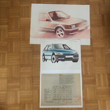Ford Concept Car Styling Design Illustration Art of 2x 1980 Ford Escort Fiesta picture