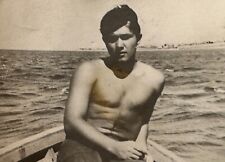 1950s Guy Affection Young Shirtless Muscle Man In the Boat Gay Vintage Photo picture