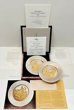 The 1974 Official Bicentennial 2 Plates Solid Silver/24K Gold W/ Certificate  picture