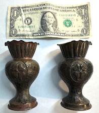 WW1 trench art 37mm Hotchkiss (1916 )PD.Ps  hammered Good Luck Shamrock pr vases picture